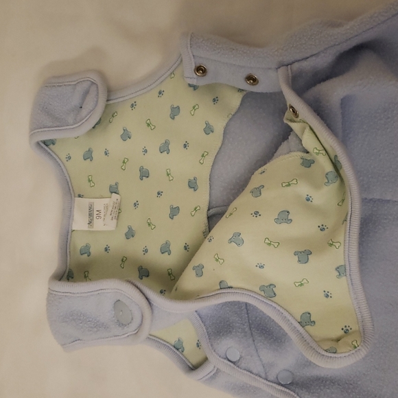 Agabang Fleece Sleeveless Jumpsuit Romper Bodysuit Pants Dog Blue Infant 9M - Picture 8 of 11